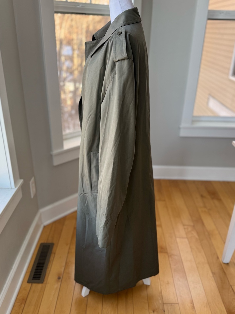 Vintage CB Industries Gray Trench Coat Made in France Deadstock Sz XL - Picture 2 of 13
